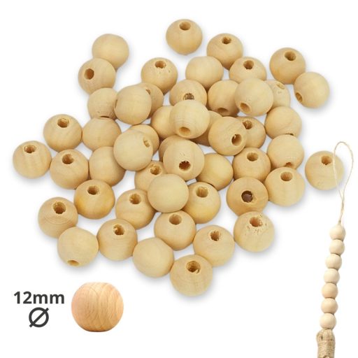 Natúr fagolyó 12mm 1000db/csomag - OKOSÁR! – kreatív hobby projektekhez