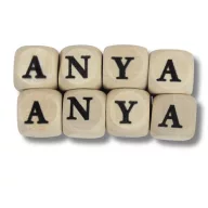    Nyomtatott fa  dobókocka natúr - ANYA felirattal 2szett/csomag