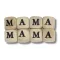   Nyomtatott fa  dobókocka natúr - MAMA felirattal 2szett/csomag