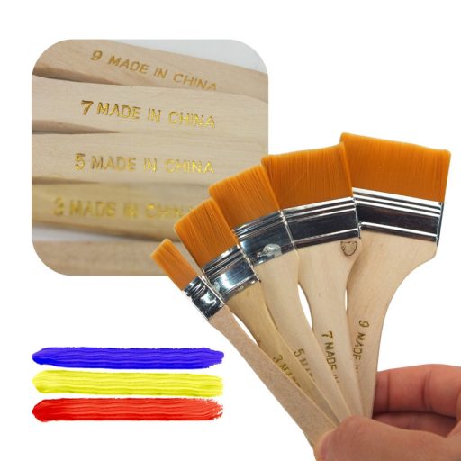 Kreatív ecset szett - lapos 5db/csomag – kreatív hobby projektekhez