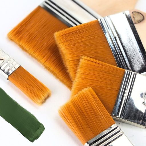 Kreatív ecset szett - lapos 5db/csomag – kreatív hobby projektekhez