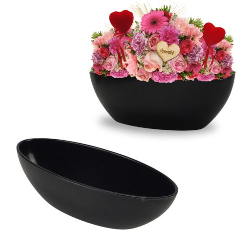 Fekete dekor tál 30x8,5cm – kosárfonáshoz, dekorációhoz