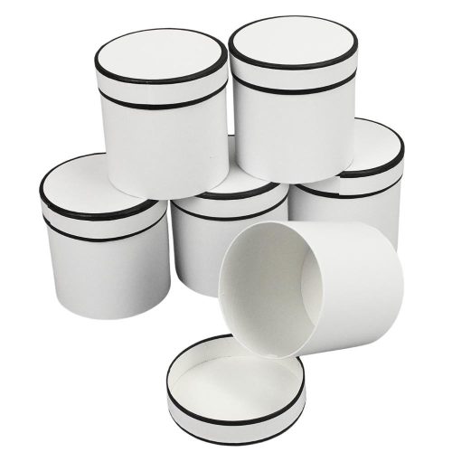 Papírdoboz henger fehér fekete csíkkal 11*11cm 6db/csomag