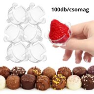 Bonbon tartó félgömb pálcázható opálos 4cm 100db/csomag OKOSÁR! – húsvéti dekorációhoz