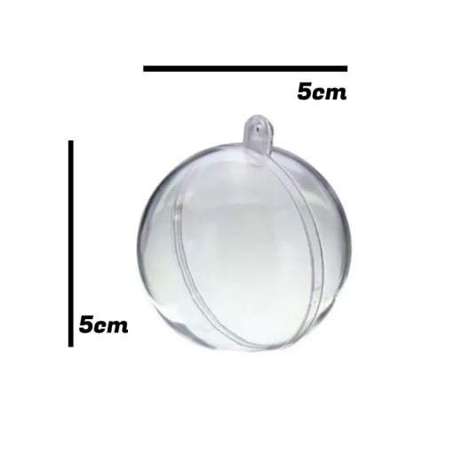 Ajándéktartó szétválasztható gömb műanyag 5cm 5db/cs – koszorúhoz, virágdekorációhoz