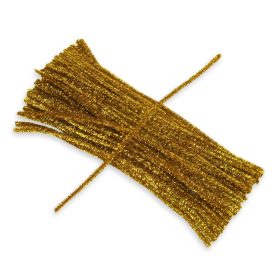 Csillámos zsenília drót - arany 100db/cs