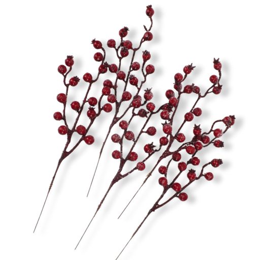 Havas csipkebogyó ág 20db/csomag 150/# – virágdekorációhoz, koszorúhoz
