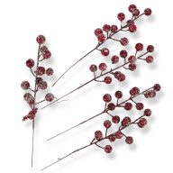  Havas piros bogyós ág 50db/csomag 72/# – virágdekorációhoz, koszorúhoz