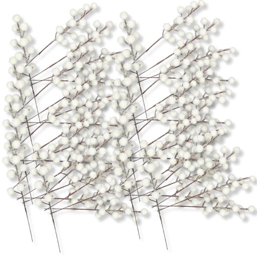  Havas fehér bogyós ág 50db/csomag 72/# – virágdekorációhoz, koszorúhoz