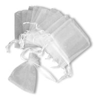 Organza tasak fehér 12db/cs – kreatív dekorációhoz