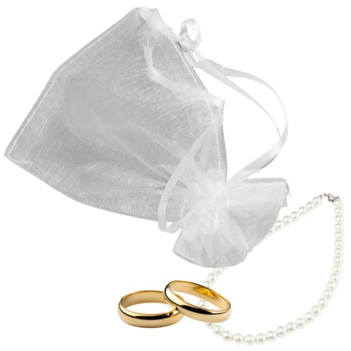 Organza tasak fehér 12db/cs – kreatív dekorációhoz