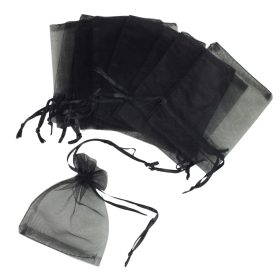 Organza tasak fekete 12db/cs