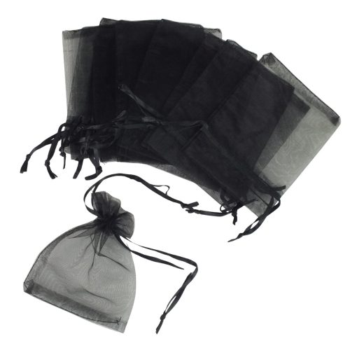 Organza tasak fekete 12db/cs