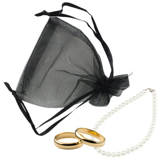 Organza tasak fekete 12db/cs – kreatív dekorációhoz