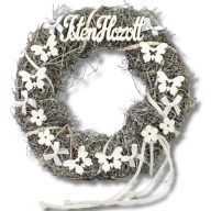 Ajtókopogtató "Isten hozott" 30cm – koszorúkészítéshez