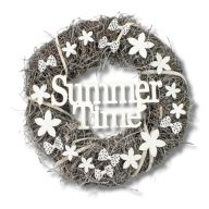 Ajtókopogtató "Summer time" 30cm – koszorúkészítéshez