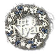 Ajtókopogtató "Itt a nyár" 30cm – koszorúkészítéshez