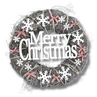 Ajtókopogtató "Merry Christmas" szürke 30cm – koszorúkészítéshez
