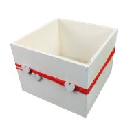 Dekoláda fehér kocka szivekkel 16x16cm – koszorúkészítéshez