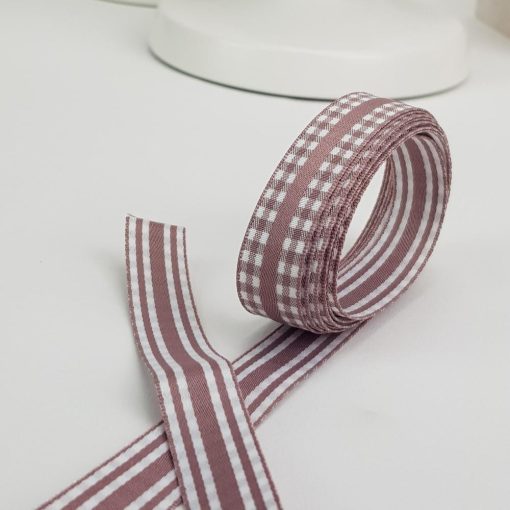 Kétoldalas textil szalag 1,5cm*2m mályva