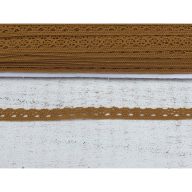 Okker pamut csipke 1cm*2méter – kreatív dekorációhoz