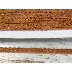 Őzbarna pamut csipke 20m