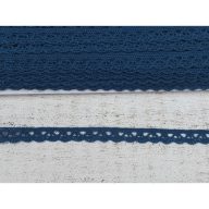 Sötétkék pamut csipke 1cm*2méter – kreatív dekorációhoz