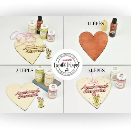 Csináld magad - Anyák napi szív "Anyukámnak Szeretettel" – anyák napi dekorációhoz