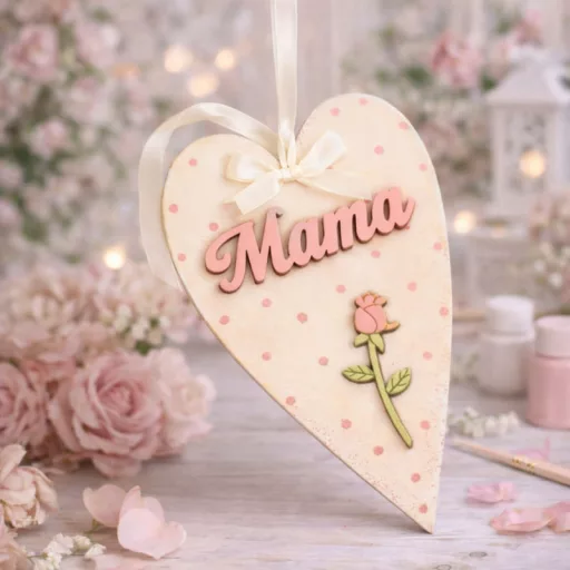 Csináld magad - Anyák napi szív "Mama" – anyák napi dekorációhoz