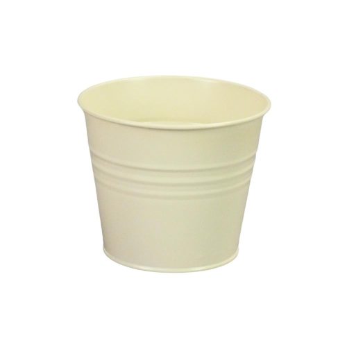 Bádog kaspó selyem-matt - krém 17x15cm