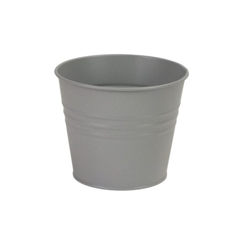 Bádog kaspó selyem-matt - szürke 17x15cm