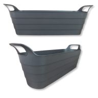 Balkonláda műanyag - antracit – kosárfonáshoz, dekorációhoz