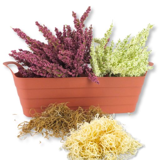 Balkonláda műanyag - terracotta – kosárfonáshoz, dekorációhoz