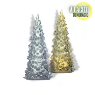 Akril mini karácsonyfa - világítós 17cm – karácsonyfára, dekorációhoz