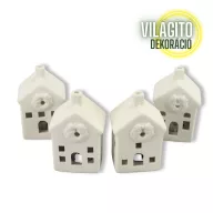 Kifesthető világító házikó 10 cm (4 féle) – karácsonyi dekorációhoz