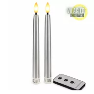   Led vacsoragyertya 2db - ezüst - élethű láng/időzítős 