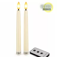   Led vacsoragyertya 2db - krém - élethű láng/időzítős 27cm