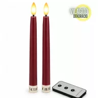 Led vacsoragyertya 2db - bordó - élethű láng/időzítős