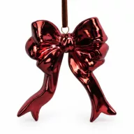 Karácsonyi dísz - masni 9cm - bordó-sima