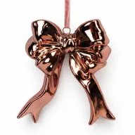 Karácsonyi dísz - masni 9cm - rózsaarany-sima