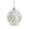Fehér glitteres karácsonyfadísz 8cm