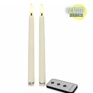   Led vacsoragyertya 2db - fehér - élethű láng/időzítős 