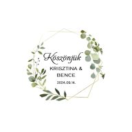 Matrica - Egyedi névvel ellátott személyre szabott matrica – esküvői dekorációhoz