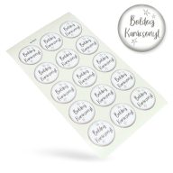 Matrica - Boldog karácsonyt fehér-szürke 15db/lap – karácsonyi dekorációhoz