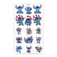 Matrica - Stitch figurák 15db/lap – karácsonyi dekorációhoz
