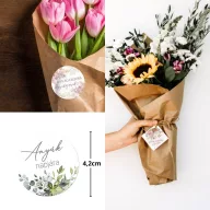 Matrica - Anyák napi kerek matricák - pasztell 15db/lap – anyák napi dekorációhoz