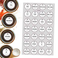 Matrica - Fűszerek alap 3cm 28db/lap – kreatív hobby projektekhez