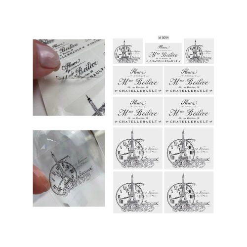 Matrica - Vintage címke átlátszó II. 11db/lap