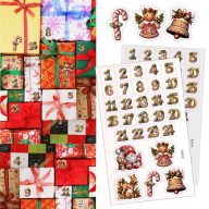 Matrica - Mézi adventi készülődés - átlátszó 29db/lap – karácsonyi dekorációhoz