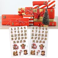 Matrica - Mézi adventi készülődés - fehér 29db/lap – karácsonyi dekorációhoz